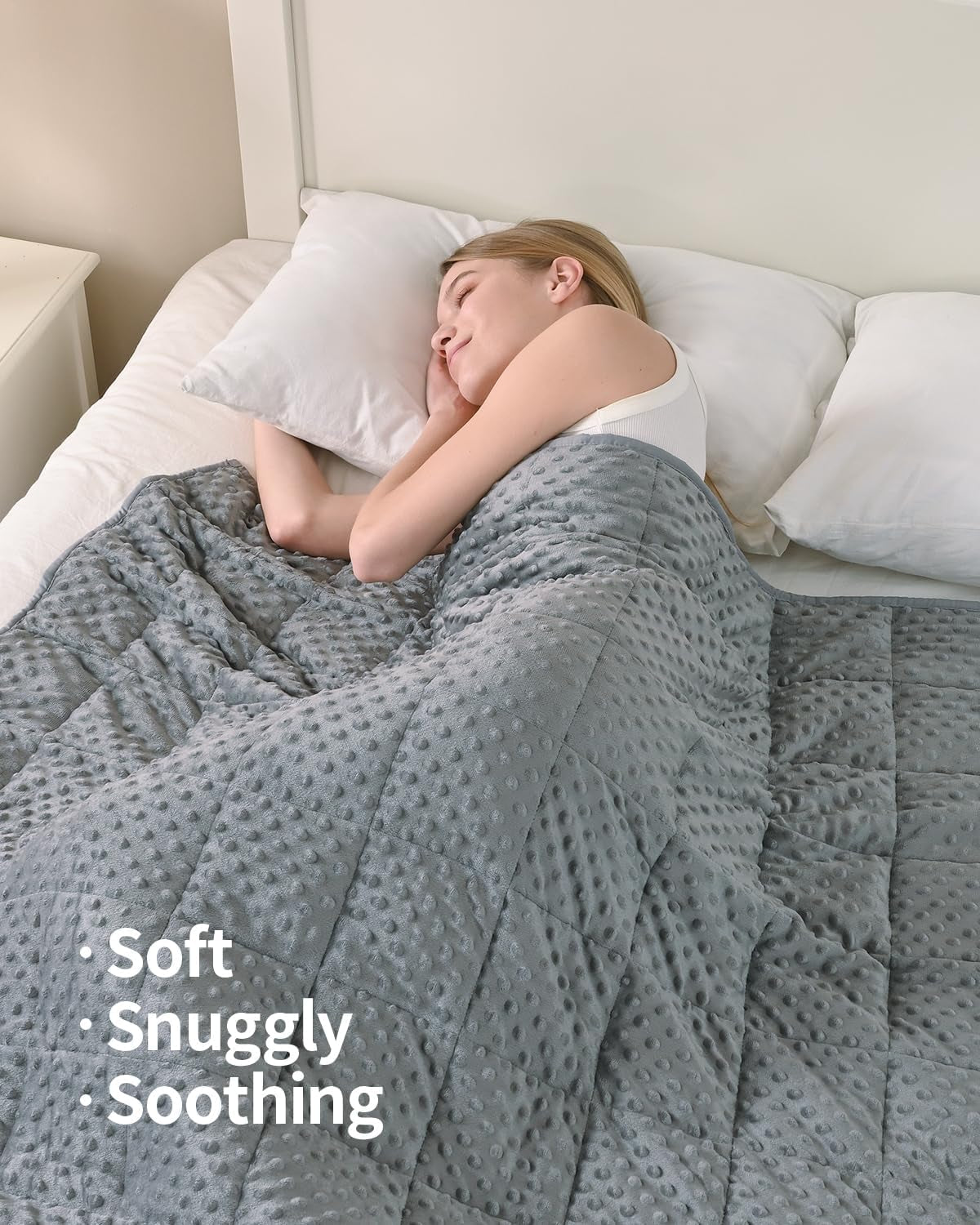 Cooling Weighted Blanket for Adults, Queen Size 15 Lbs, 60″X80″