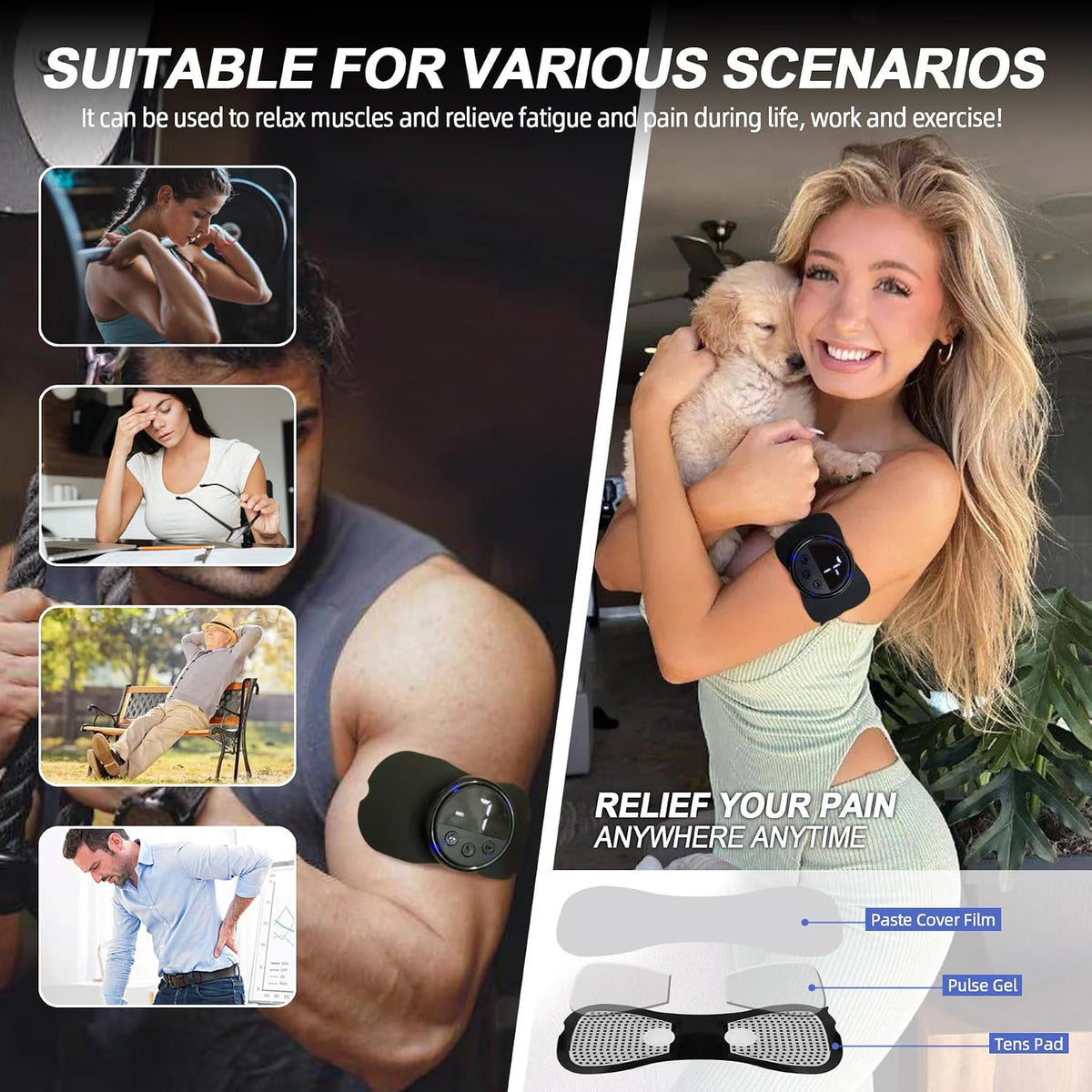 Wireless TENS EMS Unit, FSA TENS Unit Muscle Stimulator for Pain Relief