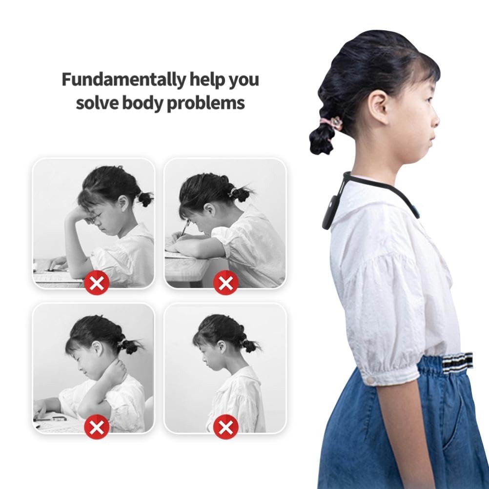 Smart Neck Posture Corrector - Rechargeable Silicone Automatic Induction Posture Trainer, Invisible Wear for Adults & Kids, Upper Back Support for Office Work & Study