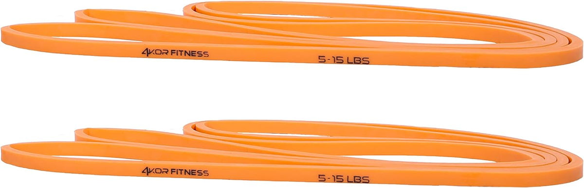 4KOR 41” Resistance Band 2-Pack – 5–15 Lb Exercise Bands with a Satisfying Stretch from Sri Lankan Latex – Long Fitness Loops for Physical Therapy, Stretching, Workout or Light Pull-Up Assistance