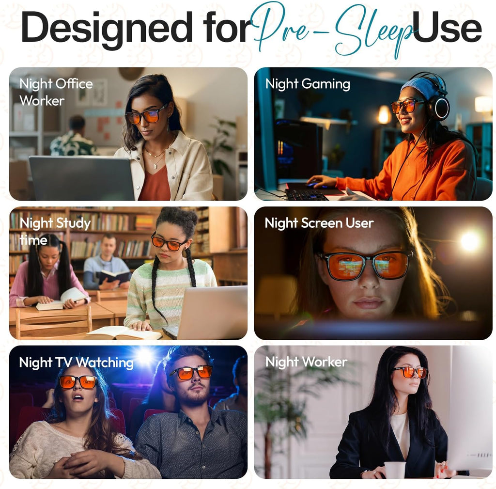 Blue Light Blocking Glasses for Women + Men - Better Sleep + anti Eye Strain Protection - Computer Screens & Gaming - Black Wayfarer - 99% Night-Time Amber Lens