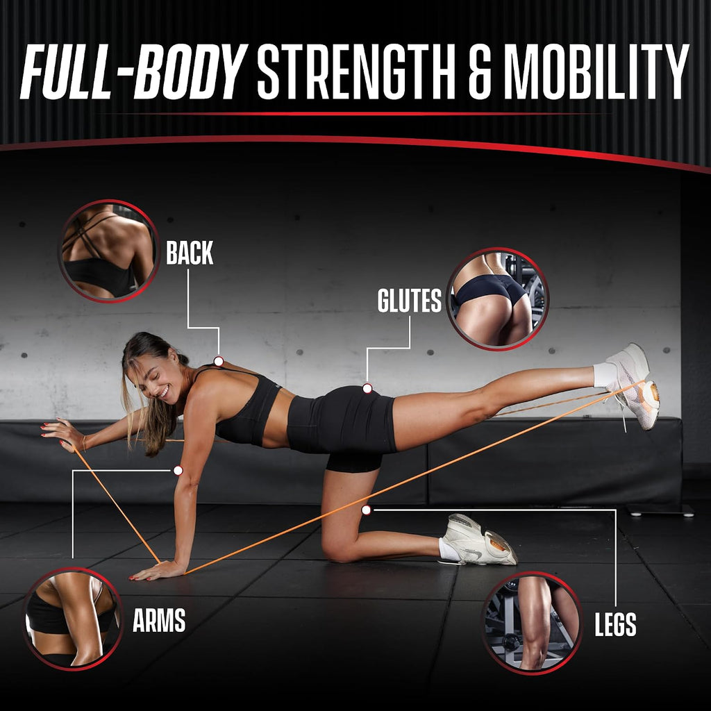4KOR 41” Resistance Band 2-Pack – 5–15 Lb Exercise Bands with a Satisfying Stretch from Sri Lankan Latex – Long Fitness Loops for Physical Therapy, Stretching, Workout or Light Pull-Up Assistance