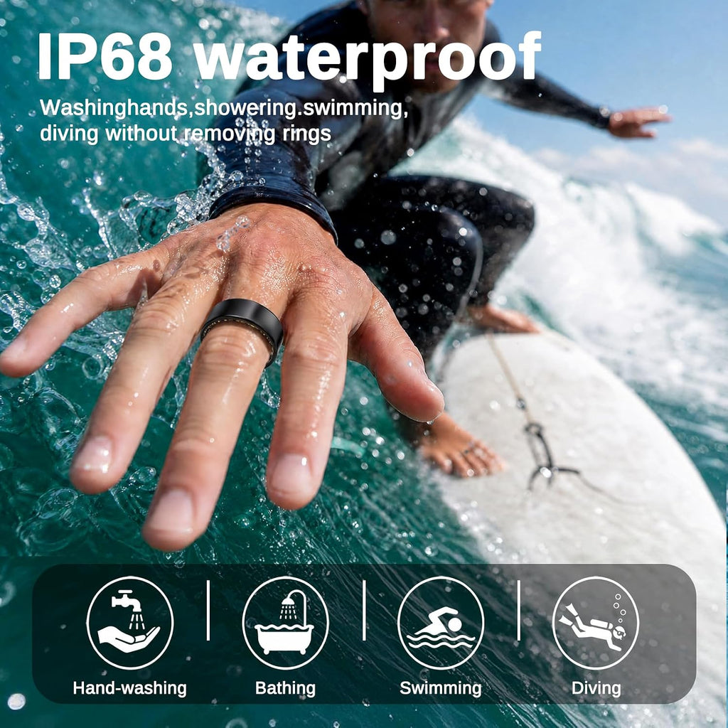 Smart Ring for Men & Women, Fitness and Health Tracker Ring(Black 9)