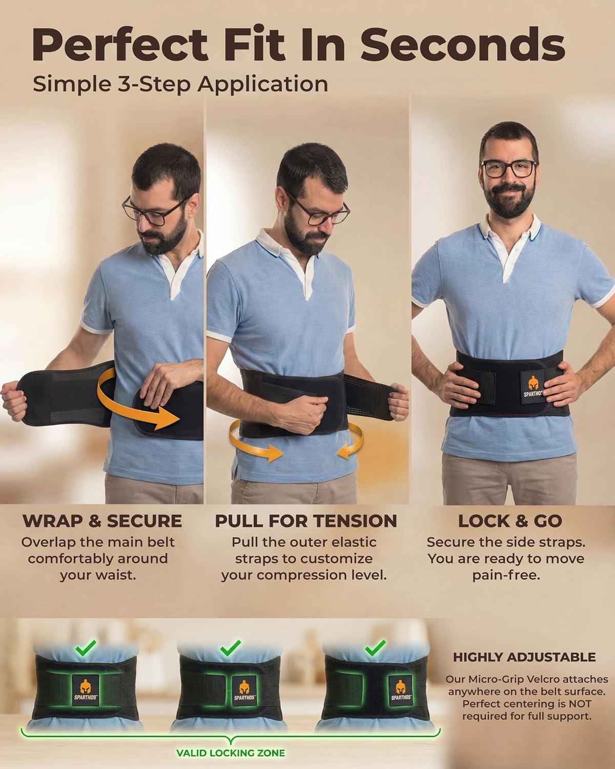 Back Brace for Women & Men, Sciatica, Lower Back Pain - Black-L