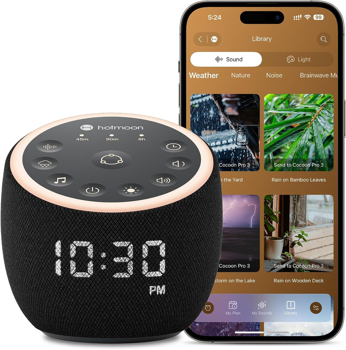 Smart Sound Machine for Sleep, Cocoon Pro 3, 117 Sounds, Plug In
