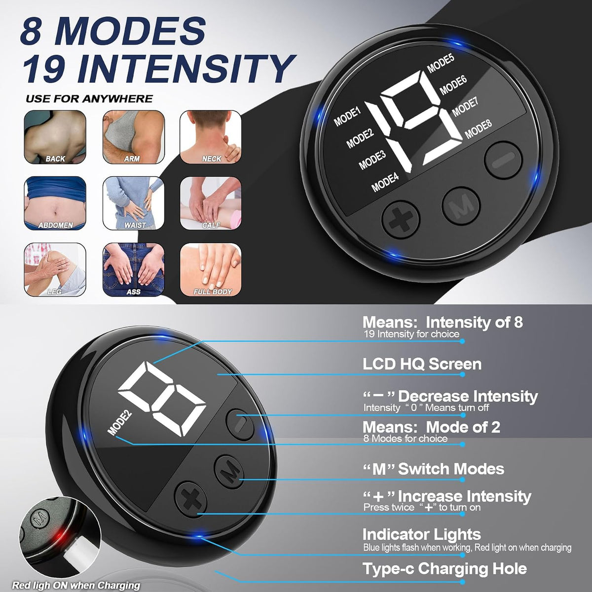 Wireless TENS EMS Unit, FSA TENS Unit Muscle Stimulator for Pain Relief