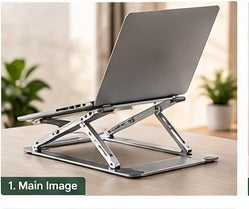 Adjustable laptop stand side angle