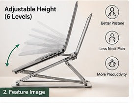 Foldable portable laptop stand